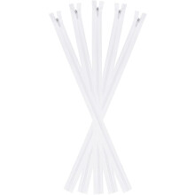 Invisible Zippers, 5pcs 18inch Nylon Hidden Sewing Zippers for Sewing DIY Handmade Crafts Garment Clothes Tailor, White