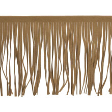 1 Yard 10 Inch Faux Suede PU Leather Fringe Trim Double Side Leather Sewing Tassel Fringe for DIY Sewing Dress Crafts Skirt Decoration, Gray Brown