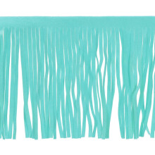 2 Yards 8 Inch PU Leather Fringe Trim Double Side Leather Sewing Tassel Fringe for DIY Sewing Dress Crafts Skirt Decoration, Lake Blue