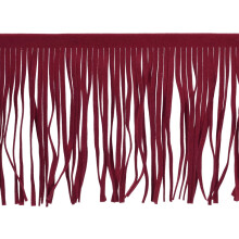 2 Yards 4 Inch Faux Suede PU Leather Fringe Trim Double Side Leather Sewing Tassel Fringe for DIY Sewing Dress Crafts Skirt Decoration, Fuchsia
