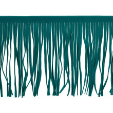 2 Yards 4 Inch PU Leather Fringe Trim Double Side Leather Sewing Tassel Fringe for DIY Sewing Dress Crafts Skirt Decoration, Dark Green