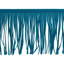 1 Yard 4 Inch Faux Suede PU Leather Fringe Trim Double Side Leather Sewing Tassel Fringe for DIY Sewing Dress Crafts Skirt Decoration, Peacock Blue