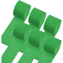 Crepe Paper Streamers 6 Rolls 492Ft Crepe Paper Green Streamers Party Decorations for Birthday Party Wedding Ceremony Graduation Decoration (1.8 in x
