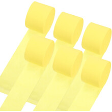 Crepe Paper Streamers 6 Rolls 492Ft Crepe Paper Light Yellow Streamers Party Ornaments for Birthday Party Wedding Ceremony Graduation Ornaments (1.8 i