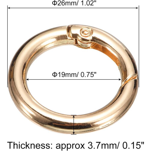 Round Spring O Rings, Trigger Buckle Snap Clips for Bags, Purses, DIY Accessories 1