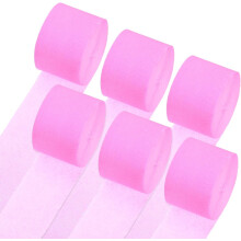 Crepe Paper Streamers 6 Rolls 492Ft Crepe Paper Light Pink Streamers Party Ornaments for Birthday Party Wedding Ceremony Graduation Ornaments (1.8 in