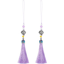 Pendants with Tassels, Purple Classic Bells Tassel Pendant 2 Pcs 19cm/7.48" DIY Craft Home Fringe Strap Hang Decoration