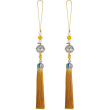Pendants with Tassels, Brown Classic Bells Tassel Pendant 2Pcs 19cm/7.48" DIY Craft Home Fringe Strap Hang Decoration