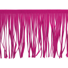 2 Yards 6 Inch PU Leather Fringe Trim Double Side Leather Sewing Tassel Fringe for DIY Sewing Dress Crafts Skirt Decoration, Rose Red