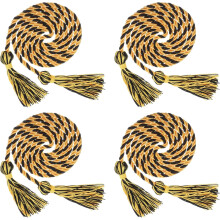 4Pcs Graduation Honor Cord 67" with Tassel Polyester Braided Honor Cord Graduation Ropes for Graduation Party Ceremonies Graduates (Gold/Black)