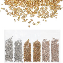Crushed Glass High Luster Chips 1-3mm 29g Irregular Glass Metallic Crystal Chips for Resin Arts Craft DIY Vase Filler Jewelry Making Decoration, 3 Col