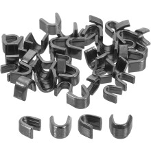 40Pcs Zipper Slider Retainers - #5#8 U Shape Top Stoppers for Bags Coats Jackets Closed-end Zippers Replacing, Metallic Black(Each Size 20Pcs)