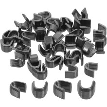 40Pcs Zipper Slider Retainers - #8#10 U Shape Top Stoppers for Bags Coats Jackets Closed-end Zippers Replacing, Metallic Black(Each Size 20Pcs)