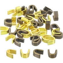 40Pcs Zipper Slider Retainers - #5 U Shape Top Stoppers for Bags Coats Jackets Closed-end Zippers Replacing, Gold Tone & Bronze Tone