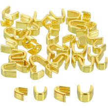 40Pcs Zipper Slider Retainers - #3#5 U Shape Top Stoppers for Bags Coats Jackets Closed-end Zippers Replacing, Gold Tone(Each Size 20Pcs)