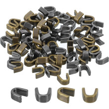 80Pcs Zipper Slider Retainers - #5 U Shape Top Stoppers for Bags Coats Jackets Closed-end Zippers Replacing, Metallic Black & Bronze Tone