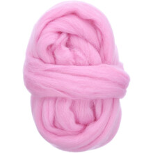 Needle Felting Wool, 1.76oz Natural Fibre Wool Roving Yarn Wool Felting Supplies for Needle Felting Yarn DIY Handcrafts, Pink