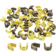 80Pcs Zipper Slider Retainers - #5 U Shape Top Stoppers for Bags Coats Jackets Closed-end Zippers Replacing, Gold Tone & Bronze Tone