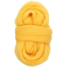 Needle Felting Wool, 1.76oz Natural Fibre Wool Roving Yarn Wool Felting Supplies for Needle Felting Yarn DIY Handcrafts, Golden