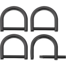 D-Rings Screw in Shackle, Zinc Alloy Horseshoe U Shape D Ring Buckles for Purse DIY Leather