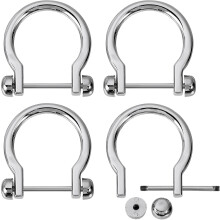D-Rings Screw in Shackle, Zinc Alloy Horseshoe U Shape D Ring Buckles for Purse DIY Leather Craft