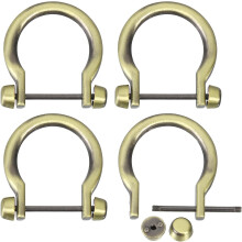 D-Rings Screw in Shackle, Zinc Alloy Horseshoe U Shape D Ring Buckles for Purse DIY Leather Craft