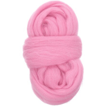 Needle Felting Wool, 1.76oz Natural Fibre Wool Roving Yarn Felting Supplies for Needle Felting DIY Handcrafts, Rose Red