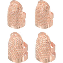 Sewing Thimble Finger Protector, 8 Pcs Metal Finger Shield Ring for Hand Sewing, Craft Accessories DIY Sewing Tools, Rose Gold, 2 Sizes