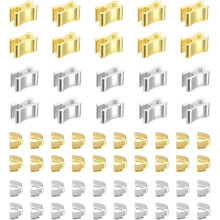 Zipper Slider Retainers, #5 Top Stoppers & Bottom Stops for Bags Coats Jackets Closed-end Zippers Replacing (White Gold, Gold, 20 Sets)