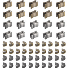 Zipper Slider Retainers, #5 Top Stoppers & Bottom Stops for Bags Coats Jackets Closed-end Zippers Replacing (Metallic Black, Bronze, 20 Sets)