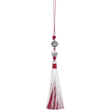 Pendants with Tassels, 1 Pcs Classic Bells Tassel Pendant 25cm/9.84inch DIY Craft for Home Fringe Strap Hang Decoration, Dark Red