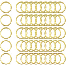 50Pcs Open Jump Rings, 8mm/0.31" OD Brass Jump Ring Connectors 1mm Thick O Rings for Necklaces Bracelet Jewelry Making Keychain DIY Craft, Gold Tone