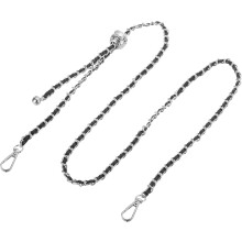 Purse Chain Strap, 51 Inch Adjustable Bag Chains Strap Replacement Crossbody Chain Strap Handbag Chains for DIY Wallet Clutch Bags, Black/Silver