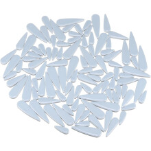 Ceramic Mosaic Tile, About 200g Teardrop Flower Leaf Tile Mosaic Block for Handicrafts Artwork, Grey Blue