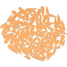 Ceramic Mosaic Tile, About 200g Teardrop Flower Leaf Tile Mosaic Block for Handicrafts Artwork, Orange