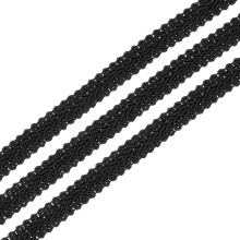1/2" x 13 Yards Gimp Braid Trim Woven Fabric Ribbon Polyester Curtain Upholstery Trim for DIY Craft Sewing Accessories Costume Home Decoration, Black