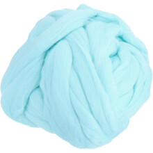 Needle Felting Wool, 16 Oz Nature Fibre Wool Yarn Roving for Wet Felting, Handcrafts, DIY Materials (Light Blue)