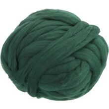Needle Felting Wool, 16 Oz Nature Fibre Wool Yarn Roving for Wet Felting, Handcrafts, DIY Materials (Light Dark Green)