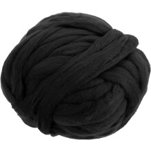 Needle Felting Wool, 16 Oz Nature Fibre Wool Yarn Roving for Wet Felting, Handcrafts, DIY Materials (Black)