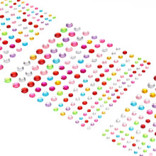 600 Pcs Gems Stickers for Crafts, 5 Sheet Self-Adhesive Gems Bling Circular Rhinestone Stickers, Crystal Crafts Jewelry Stickers for Party Table Decor