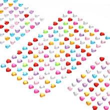 560 Pcs Gems Stickers for Crafts, 5 Sheet Self-Adhesive Gems Bling Heart Rhinestone Stickers, Crystal Crafts Jewelry Stickers for Party Table Decorati