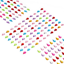 440 Pcs Gems Stickers for Crafts, 5 Sheet Self-Adhesive Gems Bling Drops Rhinestone Stickers, Crystal Crafts Jewelry Stickers for Party Table Decorati