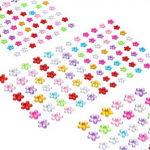 440 Pcs Gems Stickers for Crafts, 5 Sheet Self-Adhesive Gems Bling Flower Rhinestone Stickers, Crystal Crafts Jewelry Stickers for Party Table Decorat