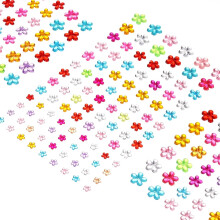 505 Pcs Gems Stickers for Crafts, 5 Sheet Self-Adhesive Gems Bling Flower Rhinestone Stickers, Crystal Crafts Jewelry Stickers for Party Decorations,