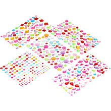 560 Pcs Gems Stickers for Crafts, 1 Set Self-Adhesive Gems Bling Mixed Shape Rhinestone Stickers, Crystal Crafts Jewelry Stickers for Party Table Deco