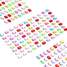 440 Pcs Gems Stickers for Crafts, 5 Sheet Self-Adhesive Gems Bling Rectangle Rhinestone Stickers, Crystal Crafts Jewelry Stickers for Party Table Deco