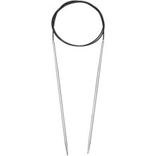 Size US 3 (3.25mm) Knitting Needles Circular Needle 31 Inch(80cm) Round Metal Stainless Steel Needle for Handmade Projects DIY Knitting Black