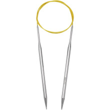 Size US 10 (6mm) Knitting Needles Circular Needle 31 Inch(80cm) Round Metal Stainless Steel Needle for Handmade Projects DIY Knitting Yellow