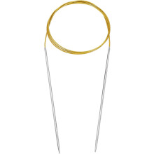 Size US 2 (2.75mm) Knitting Needles Circular Needle 47 Inch(120cm) Round Metal Stainless Steel Needle for Handmade Projects DIY Knitting Yellow