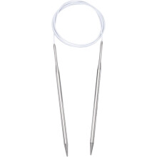 Size US 8 (5mm) Knitting Needles Circular Needle 47 Inch(120cm) Round Metal Stainless Steel Needle for Handmade Projects DIY Knitting White